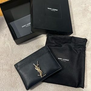 Authentic Saint Laurent Cardholder box included